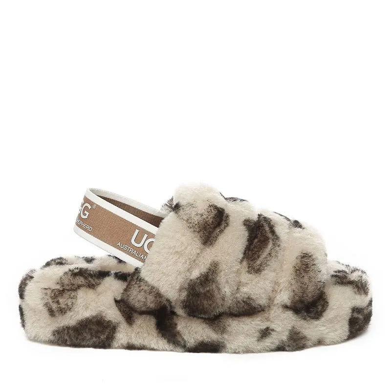 UGG Kids Puffy Leopard Slides