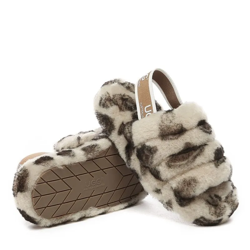 UGG Kids Puffy Leopard Slides