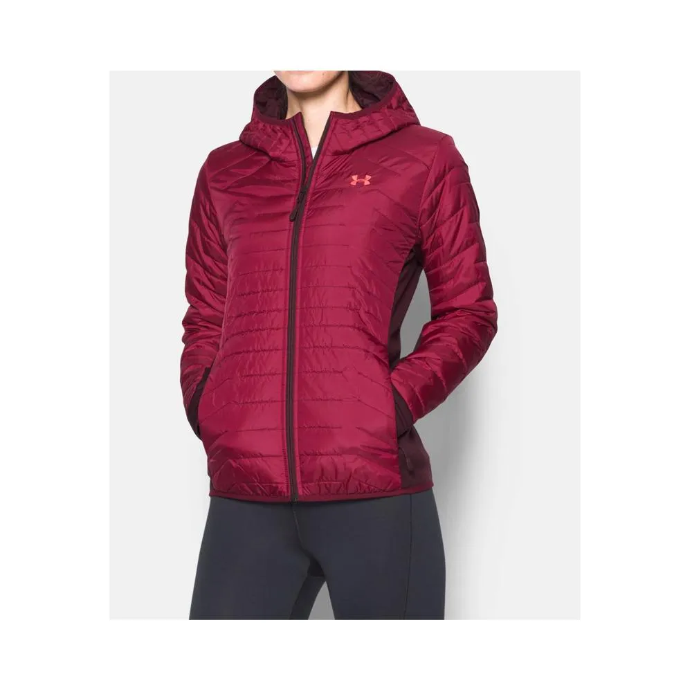 Under Armour ColdGear Reactor Hybrid Women's Ski Snowboard Jackets Vests Black/Currant/Raisin Red 1296863-923