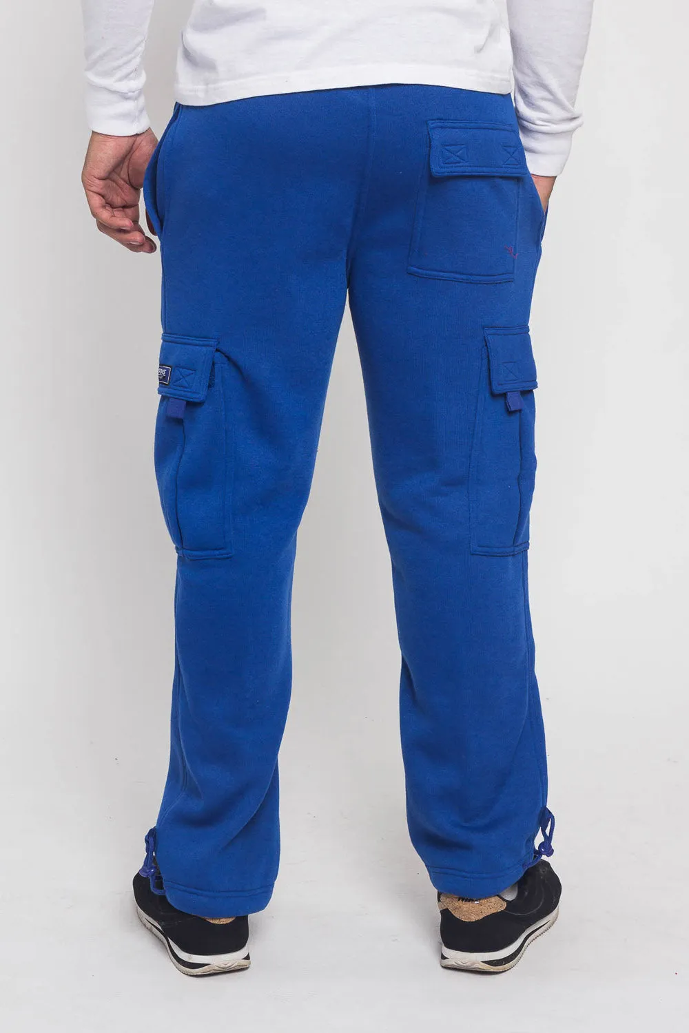 Victorious Men's Solid Fleece Heavyweight Cargo Sweat Pants