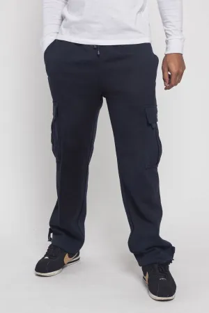 Victorious Men's Solid Fleece Heavyweight Cargo Sweat Pants