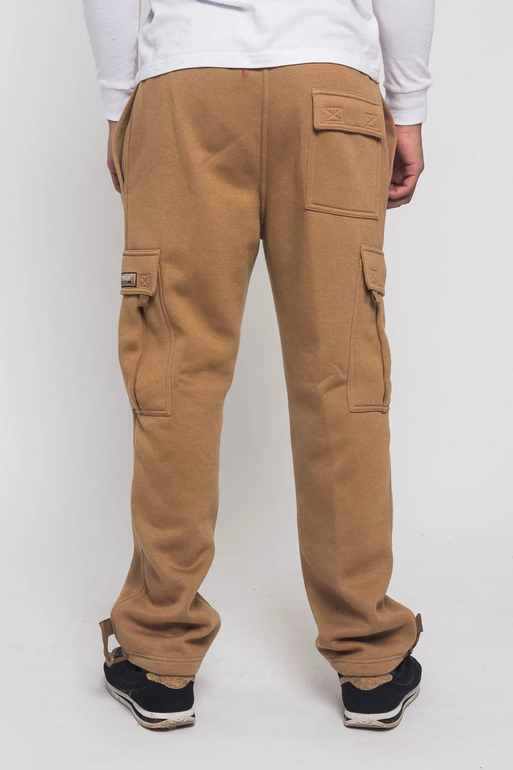 Victorious Men's Solid Fleece Heavyweight Cargo Sweat Pants