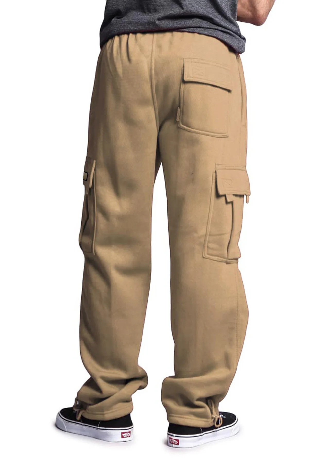 Victorious Men's Solid Fleece Heavyweight Cargo Sweat Pants