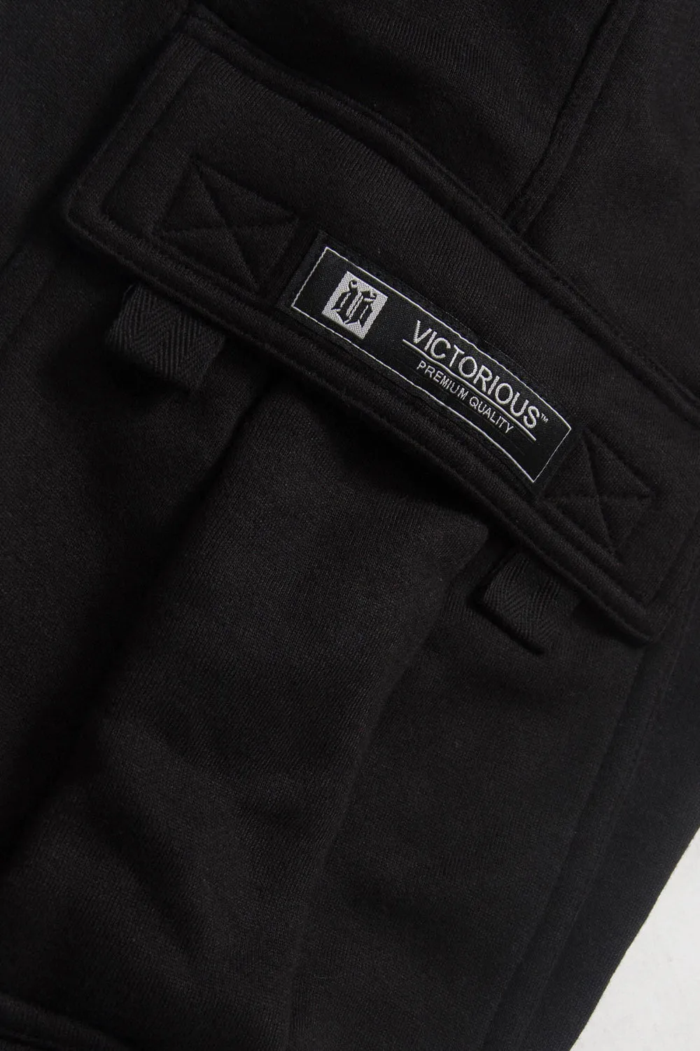 Victorious Men's Solid Fleece Heavyweight Cargo Sweat Pants