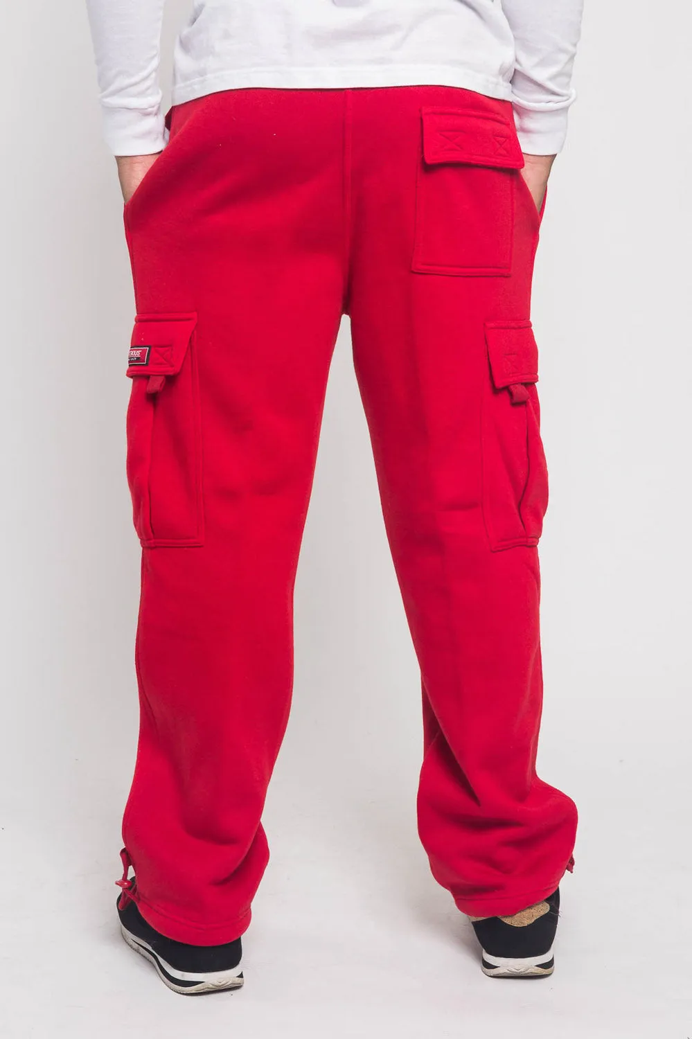 Victorious Men's Solid Fleece Heavyweight Cargo Sweat Pants