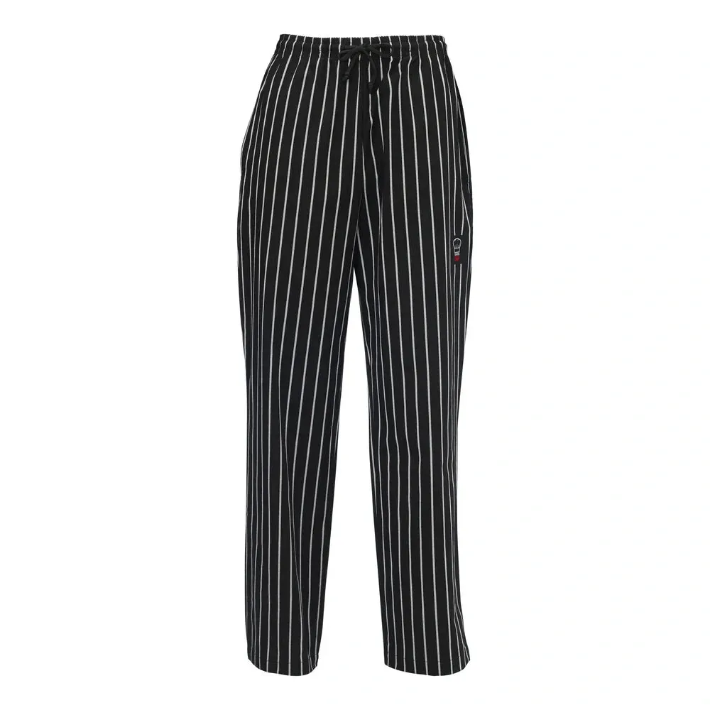 Winco UNF-3CXXL Chalk Stripe Chef Pants, 2XL