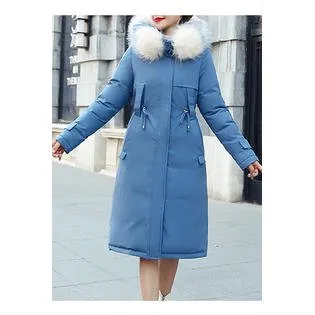 Women Long Sleeve Elegant Solid Colored Thick Padded Jacket - WJC23691