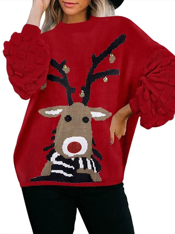 Women Ugly Christmas Sweater Snowman and Snowflake