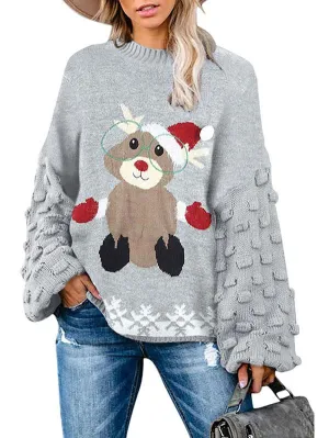 Women Ugly Christmas Sweater Snowman and Snowflake