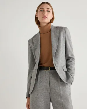 Women's Chloe Herringbone Single Breasted Jacket Grey